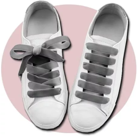 Lacets velours&nbsp;gris souris pour vos chaussures