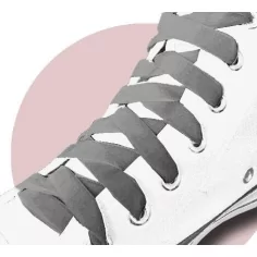 Lacets velours gris souris pour vos chaussures