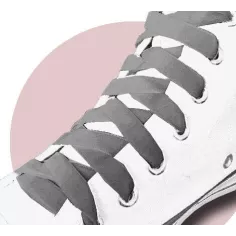 Lacets velours&nbsp;gris souris pour vos chaussures