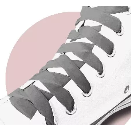 Lacets velours&nbsp;gris souris pour vos chaussures