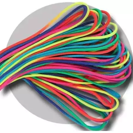 Lacets paracorde rainbow multicolores fluos pour vos chaussures