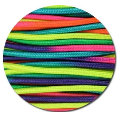 Lacets de chaussures multicolores fluos et ronds, en…