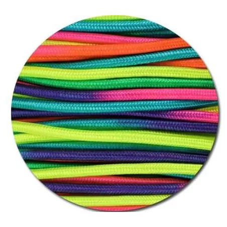 Lacets de chaussures multicolores fluos et ronds, en…