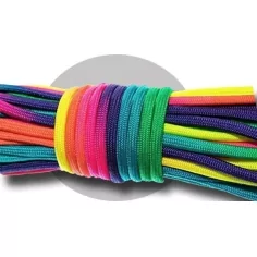 Lacets paracorde rainbow multicolores fluos pour vos chaussures 2