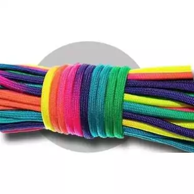 Lacets paracorde rainbow multicolores fluos pour vos chaussures