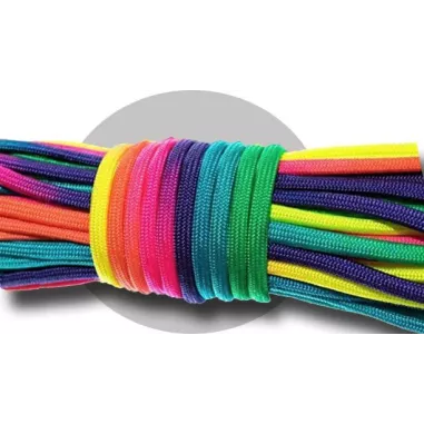 Lacets de chaussures multicolores fluos et ronds, en…