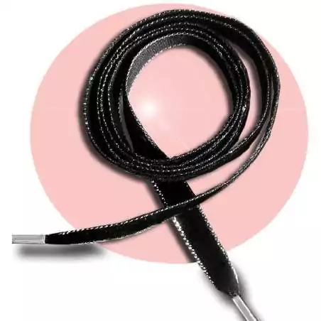 Lacets fins velours noir & argenté pour vos chaussures