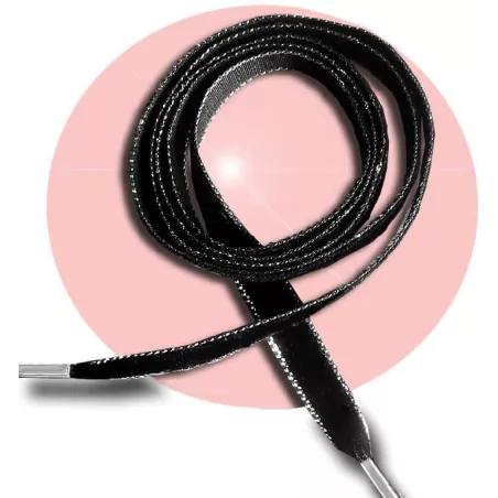 Lacets fins velours noir & argenté pour vos chaussures