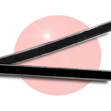 Lacets fins velours noir & argenté pour vos chaussures