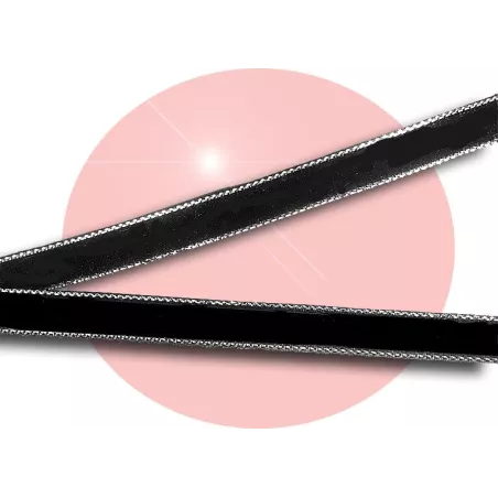 Lacets fins velours noir & argenté pour vos chaussures