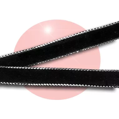 Lacets fins velours noir & argenté pour vos chaussures