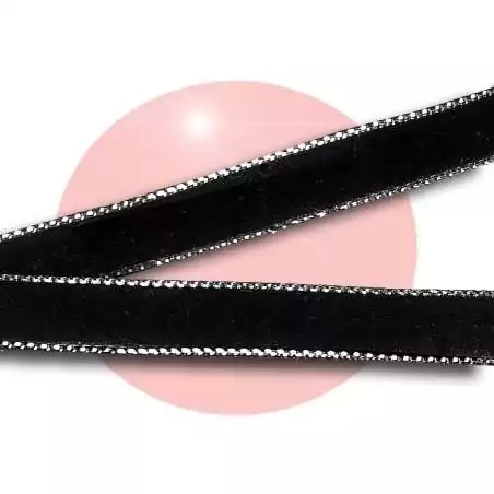 Lacets fins velours noir & argenté pour vos chaussures