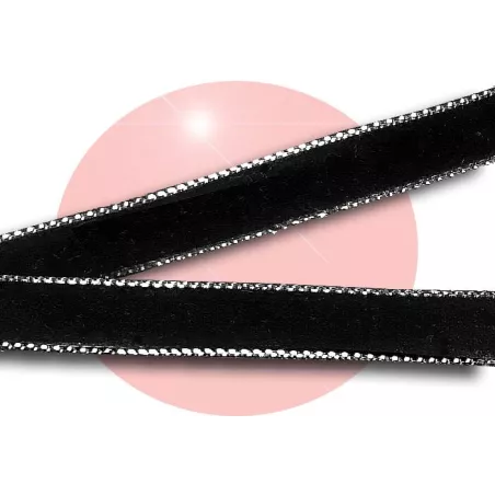 Lacets fins velours noir & argenté pour vos chaussures