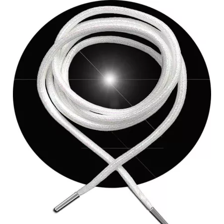 Lacets ronds blancs&nbsp;paillettes pour vos chaussures