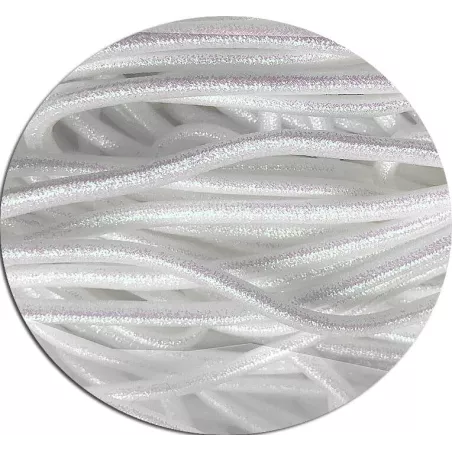 Lacets ronds blancs&nbsp;paillettes pour vos chaussures