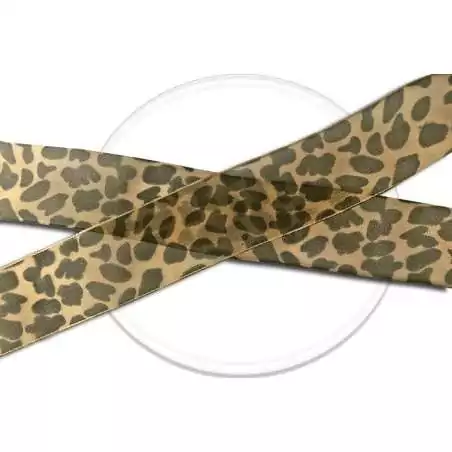 Lacets organza léopard noir & mordoré pour vos chaussures Lacets organza léopard noir & mordoré pour vos chaussures