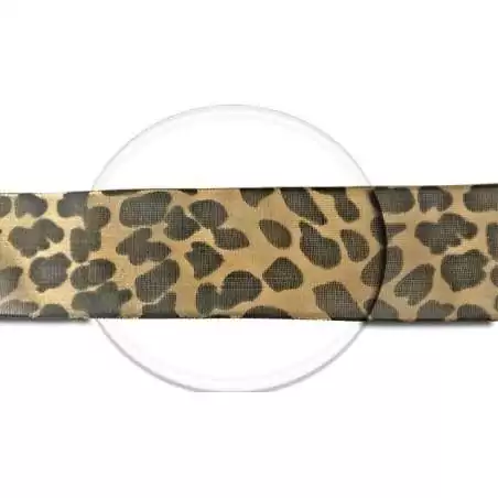 Lacets organza léopard noir & mordoré pour vos chaussures Lacets organza léopard noir & mordoré pour vos chaussures