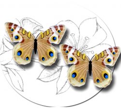 Set 2 décorations de lacets papillons bruns pailletés