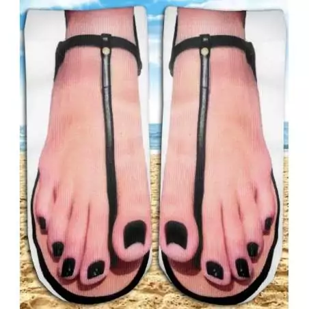 Socquettes tongs noires pour vos jolis pieds