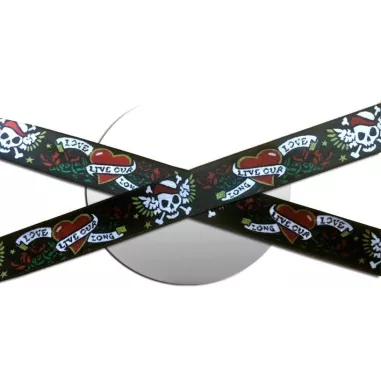 1 paire x lacets larges satin noir love rebelle