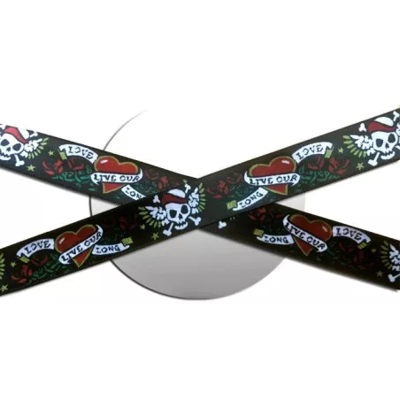 1 paire x lacets larges satin noir love rebelle
