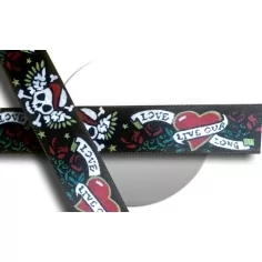 Lacets satin noir love rebelle pour vos chaussures 2