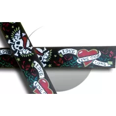 Lacets satin noir&nbsp;love rebelle pour vos chaussures 2