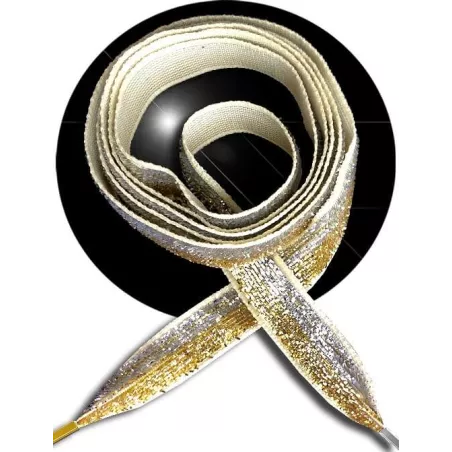 Lacets velours pailleté doré & argenté pour vos chaussures