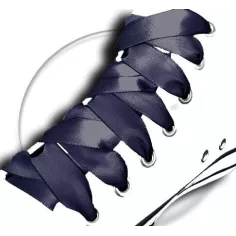 Lacets en satin bleu marine pour vos chaussures