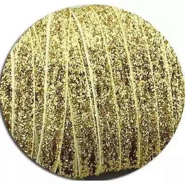 Lacets en velours pailleté doré. pour vos chaussures