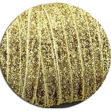 Lacets en velours pailleté doré. pour vos chaussures