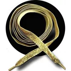 Lacets en velours pailleté doré. pour vos chaussures