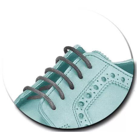 Lacets fins cirés en gris foncé pour vos chaussures