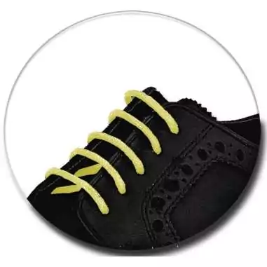 Lacets fins cirés en jaune pour vos chaussures