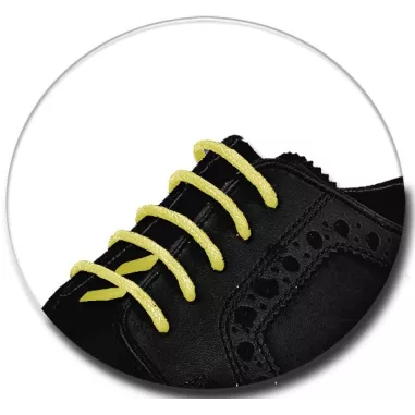 Lacets fins cirés en jaune pour vos chaussures