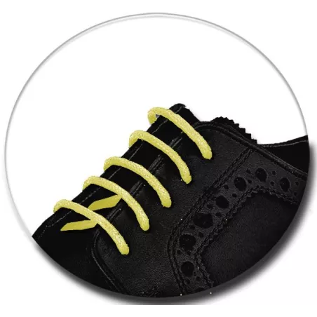 Lacets fins cirés en jaune pour vos chaussures