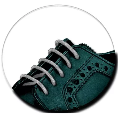 Lacets fins cirés en gris perle pour vos chaussures