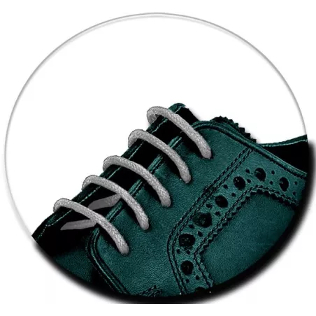 Lacets fins cirés en gris perle pour vos chaussures