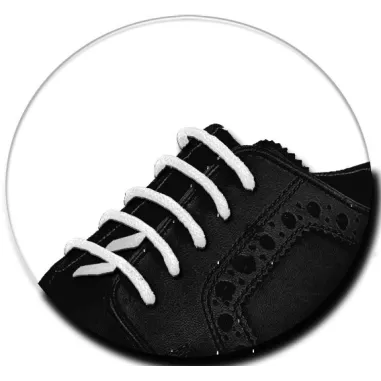 Lacets fins cirés en blanc pour vos chaussures
