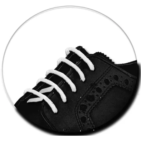 Lacets fins cirés en blanc pour vos chaussures