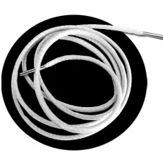 Lacets fins cirés en blanc pour vos chaussures