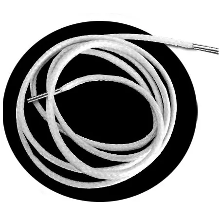 Lacets fins cirés en blanc pour vos chaussures