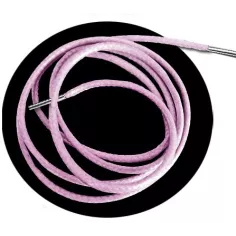 Lacets fins cirés en rose pâle pour vos chaussures