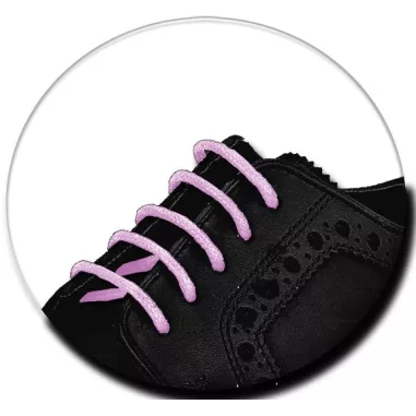 Lacets fins cirés en rose pâle pour vos chaussures