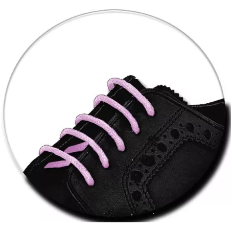 Lacets fins cirés en rose pâle pour vos chaussures