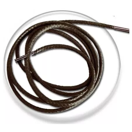 ​​1 paire x lacets fins cirés marrons café
