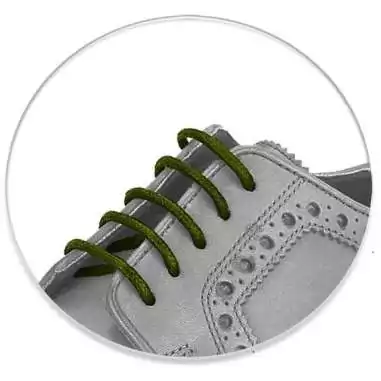 Lacets fins cirés en vert kaki pour vos chaussures