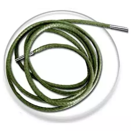 Lacets fins cirés en vert kaki pour vos chaussures Lacets fins cirés en vert kaki pour vos chaussures