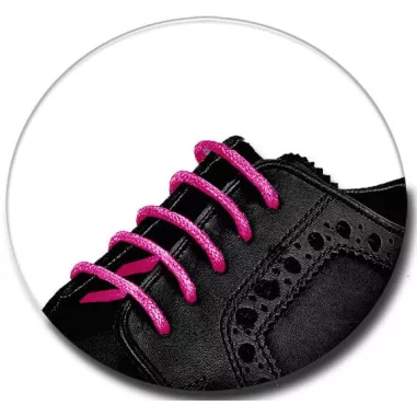 Lacets fins cirés en rose fushia pour vos chaussures