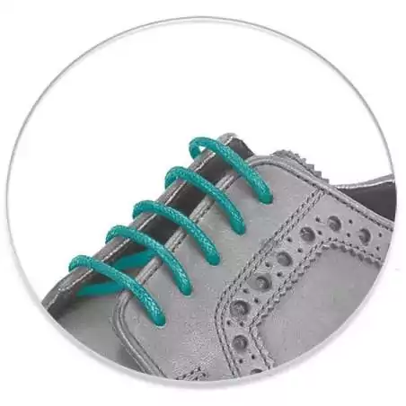 Lacets fins cirés en bleu-vert canard pour vos chaussures
